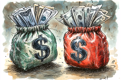 Two Money Bags Illustration
