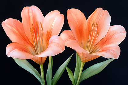 Two Orange Lilies