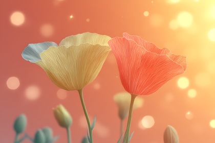 Two Poppies with Bokeh Background