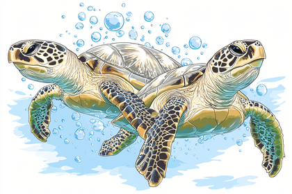 Two Sea Turtles