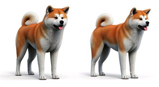 two akita dogs