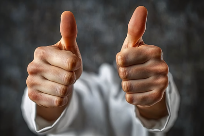 Two Thumbs Up Gesture