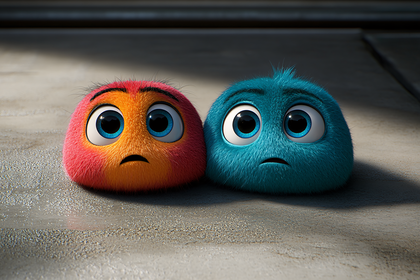 Two Worried Fluffy Characters