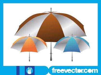 Umbrellas Layout Free Vector