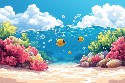 Underwater Coral Reef Scene