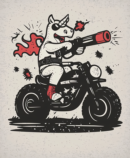 Unicorn on a Motorcycle