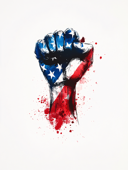 United States Flag Power Fist