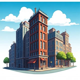 urban corner buildings