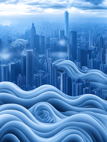 Urban Serenity with Flowing Layers