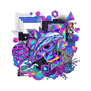 vaporwave-dolphin-art