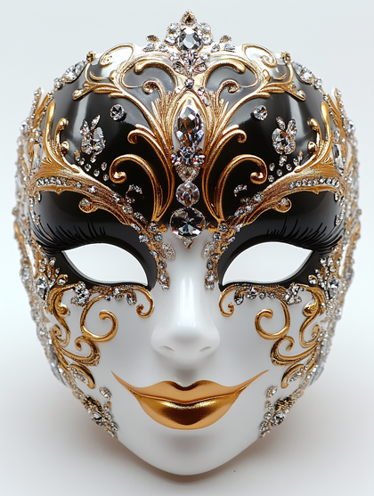 Venetian Mask With Gold And Diamonds