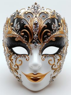 Venetian Mask With Gold And Diamonds