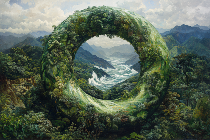 Verdant Vortex in Mountainous Landscape
