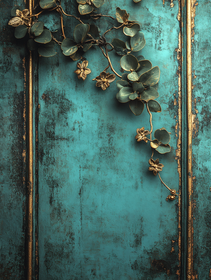 Verdigris Patina with Golden Vine