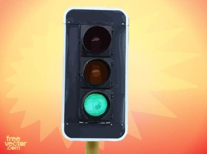Vertical Traffic Light Free Vector