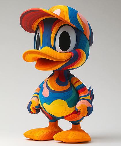 Vibrant Abstract Duck Character