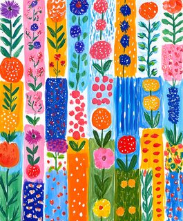 Vibrant Abstract Floral Blocks