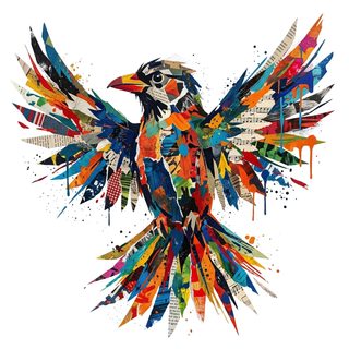 abstract collage bird
