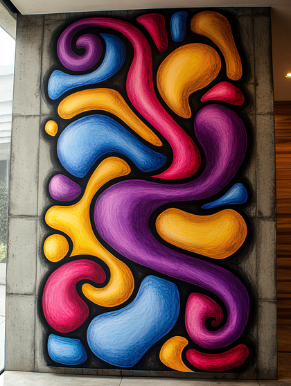Vibrant Abstract Mural