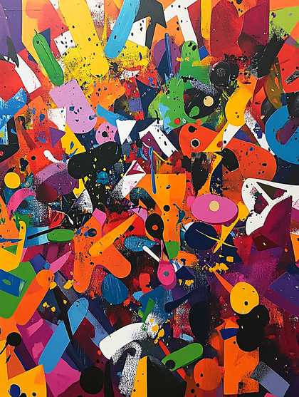 Vibrant Abstract Shapes Painting