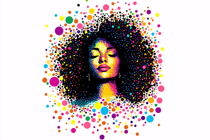 Vibrant Afro Woman Illustration