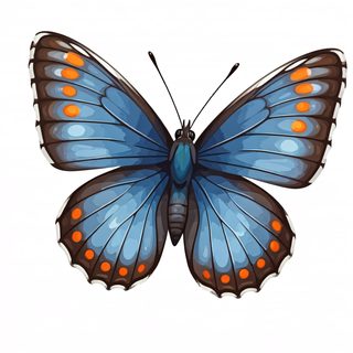 blue orange butterfly