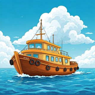 Cartoon Fishing Boat