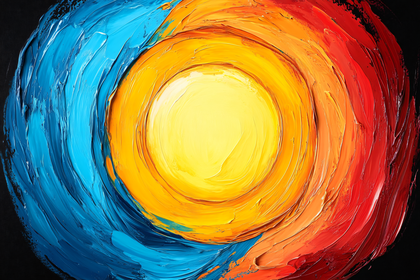 Vibrant Circular Abstract Painting