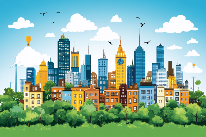 Vibrant Cityscape Illustration