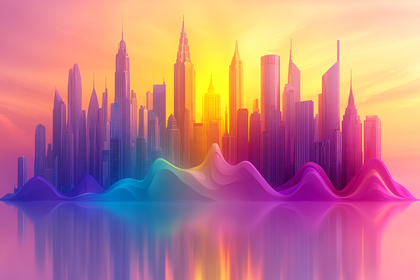 Vibrant Cityscape Reflection