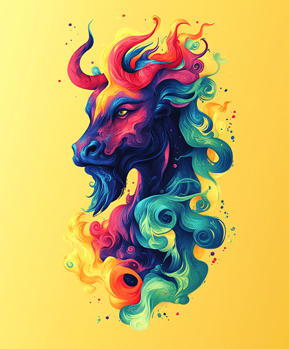 Vibrant Cosmic Bull