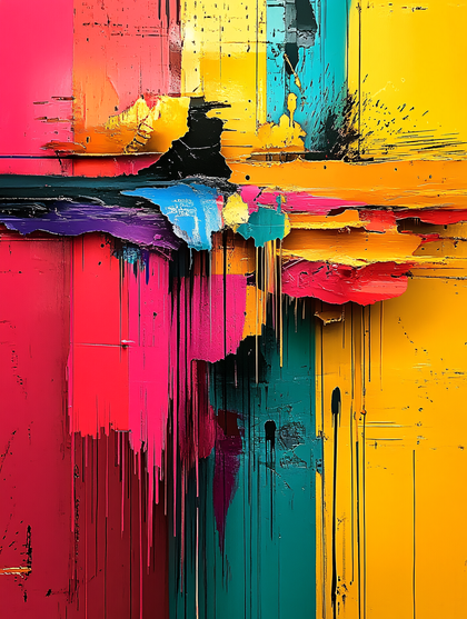 Vibrant Drip Paint Abstract