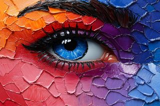 Vibrant Eye Close-up Painting