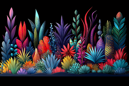 Vibrant Fantasy Plant Garden