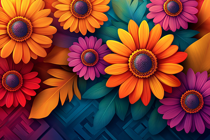Vibrant Floral Abstraction