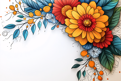 Vibrant Floral Corner Design