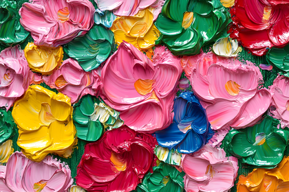 Vibrant Floral Impasto Painting