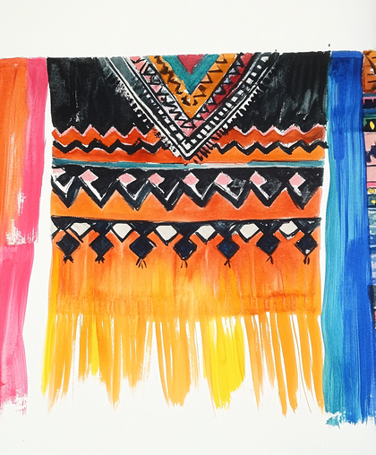 Vibrant Folk Art Textile