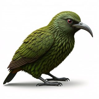 green feathered bird