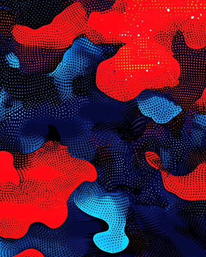 Vibrant Halftone Organic Abstract