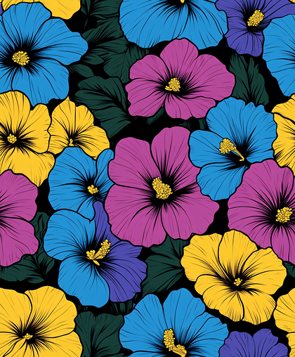 Vibrant Hibiscus Floral Pattern