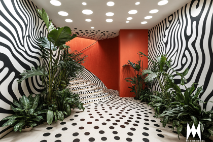 Vibrant Interior with Zebra Stripes and Polka Dots