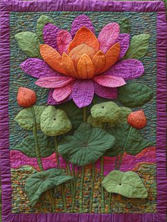 lotus fabric art