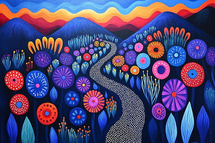 Vibrant Mountain Path