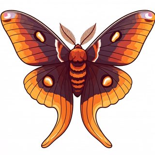orange moth illustration