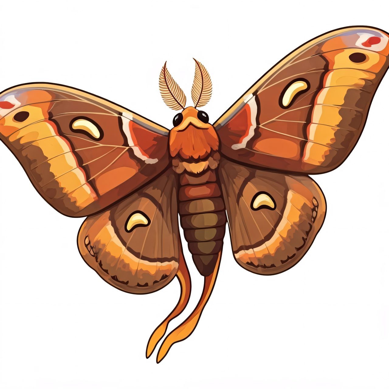 orange luna moth