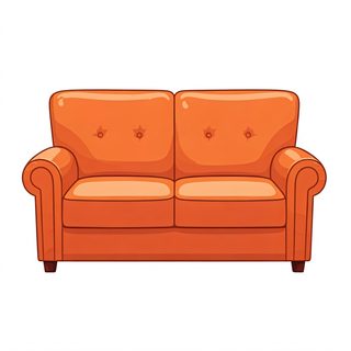 orange leather loveseat