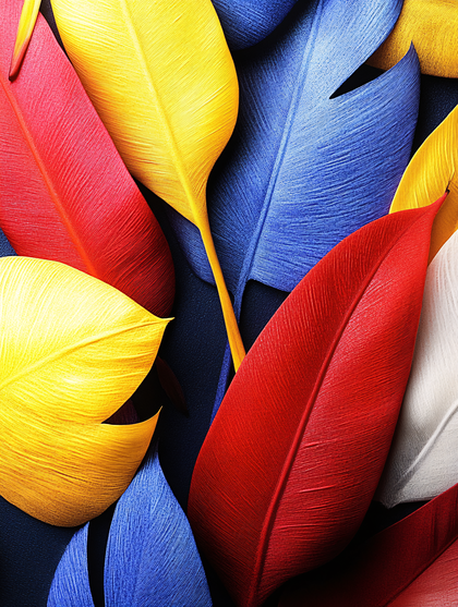 Vibrant Painted Feathers