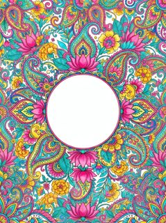 paisley floral frame
