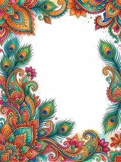 watercolor paisley border